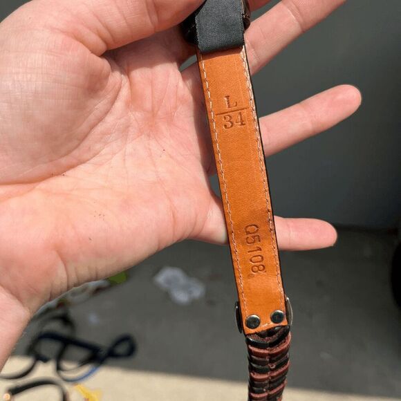 Brighton Brown Braided Leather Belt Silver Buckle & Accents L/34 - Picture 7 of 16